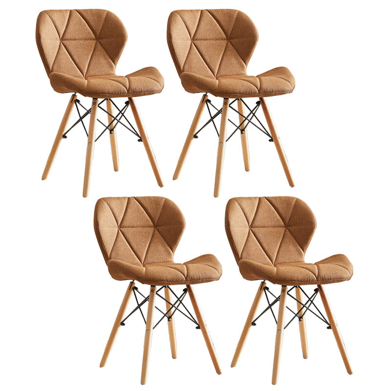 Modern Indoor-Outdoor Wood Chair Dining Room Armless Wingback Side Chair Dark Coffee Set of 4 Clearhalo ' kitchen&dining_furn' 'Dining Chairs' 'Dining Tables & Seating' 'dining_chair' 'Furniture' 'furniture_dining_chair' 'Kitchen & Dining Furniture' 'kitchen' 3825130