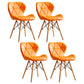 Modern Indoor-Outdoor Wood Chair Dining Room Armless Wingback Side Chair Orange Set of 4 Clearhalo ' kitchen&dining_furn' 'Dining Chairs' 'Dining Tables & Seating' 'dining_chair' 'Furniture' 'furniture_dining_chair' 'Kitchen & Dining Furniture' 'kitchen' 3825133