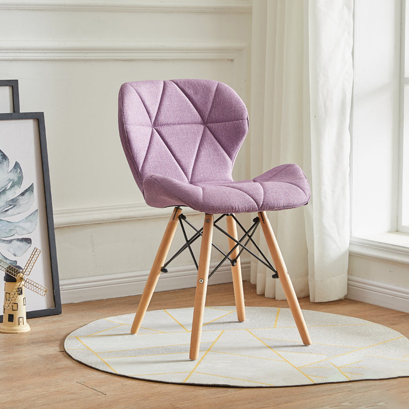 Modern Indoor-Outdoor Wood Chair Dining Room Armless Wingback Side Chair Purple 1 Piece Clearhalo ' kitchen&dining_furn' 'Dining Chairs' 'Dining Tables & Seating' 'dining_chair' 'Furniture' 'furniture_dining_chair' 'Kitchen & Dining Furniture' 'kitchen' 3825134