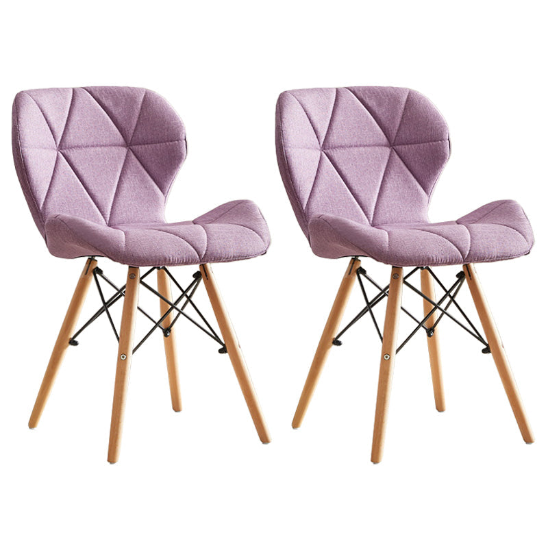 Modern Indoor-Outdoor Wood Chair Dining Room Armless Wingback Side Chair Purple Set of 2 Clearhalo ' kitchen&dining_furn' 'Dining Chairs' 'Dining Tables & Seating' 'dining_chair' 'Furniture' 'furniture_dining_chair' 'Kitchen & Dining Furniture' 'kitchen' 3825135