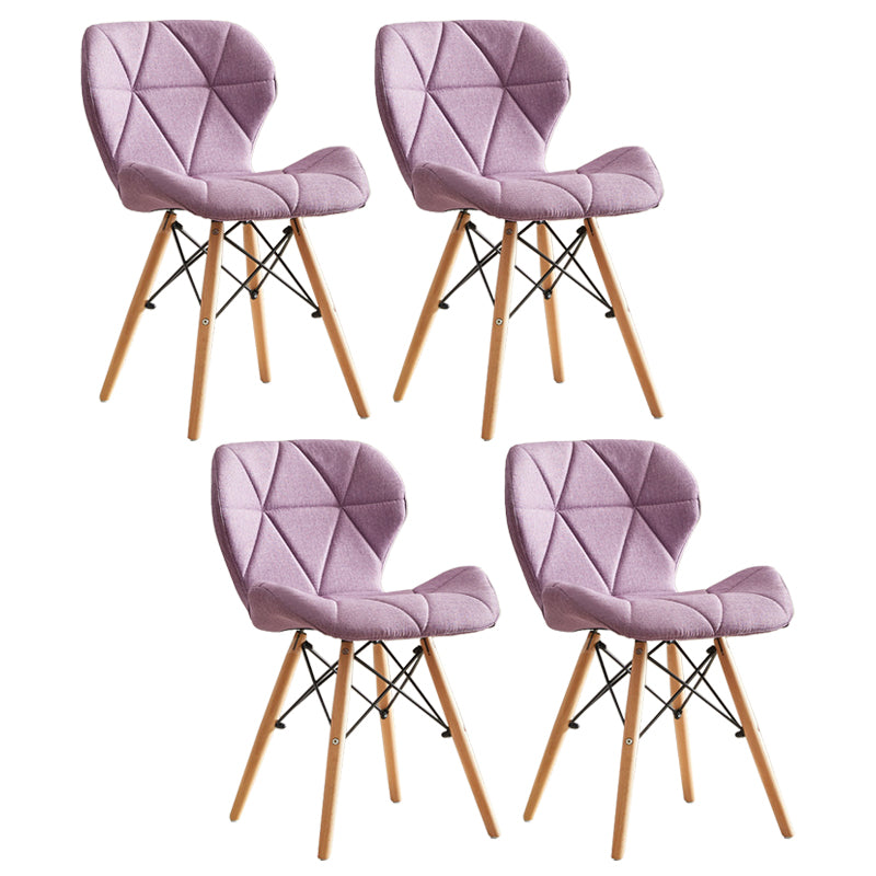 Modern Indoor-Outdoor Wood Chair Dining Room Armless Wingback Side Chair Purple Set of 4 Clearhalo ' kitchen&dining_furn' 'Dining Chairs' 'Dining Tables & Seating' 'dining_chair' 'Furniture' 'furniture_dining_chair' 'Kitchen & Dining Furniture' 'kitchen' 3825136