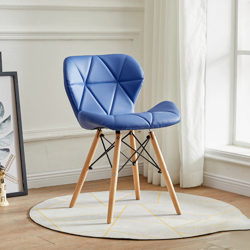 Modern Indoor-Outdoor Wood Chair Dining Room Armless Wingback Side Chair Dark Blue 1 Piece Clearhalo ' kitchen&dining_furn' 'Dining Chairs' 'Dining Tables & Seating' 'dining_chair' 'Furniture' 'furniture_dining_chair' 'Kitchen & Dining Furniture' 'kitchen' 3825137