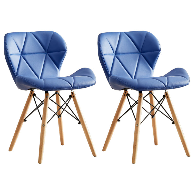 Modern Indoor-Outdoor Wood Chair Dining Room Armless Wingback Side Chair Dark Blue Set of 2 Clearhalo ' kitchen&dining_furn' 'Dining Chairs' 'Dining Tables & Seating' 'dining_chair' 'Furniture' 'furniture_dining_chair' 'Kitchen & Dining Furniture' 'kitchen' 3825138