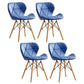 Modern Indoor-Outdoor Wood Chair Dining Room Armless Wingback Side Chair Dark Blue Set of 4 Clearhalo ' kitchen&dining_furn' 'Dining Chairs' 'Dining Tables & Seating' 'dining_chair' 'Furniture' 'furniture_dining_chair' 'Kitchen & Dining Furniture' 'kitchen' 3825139