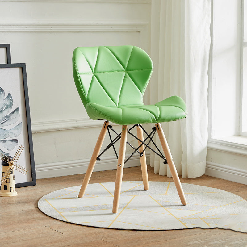 Modern Indoor-Outdoor Wood Chair Dining Room Armless Wingback Side Chair Green 1 Piece Clearhalo ' kitchen&dining_furn' 'Dining Chairs' 'Dining Tables & Seating' 'dining_chair' 'Furniture' 'furniture_dining_chair' 'Kitchen & Dining Furniture' 'kitchen' 3825140