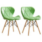 Modern Indoor-Outdoor Wood Chair Dining Room Armless Wingback Side Chair Green Set of 2 Clearhalo ' kitchen&dining_furn' 'Dining Chairs' 'Dining Tables & Seating' 'dining_chair' 'Furniture' 'furniture_dining_chair' 'Kitchen & Dining Furniture' 'kitchen' 3825141