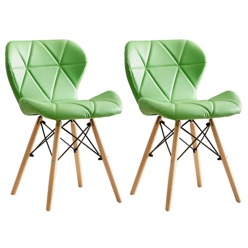 Modern Indoor-Outdoor Wood Chair Dining Room Armless Wingback Side Chair Green Set of 2 Clearhalo ' kitchen&dining_furn' 'Dining Chairs' 'Dining Tables & Seating' 'dining_chair' 'Furniture' 'furniture_dining_chair' 'Kitchen & Dining Furniture' 'kitchen' 3825141