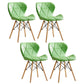 Modern Indoor-Outdoor Wood Chair Dining Room Armless Wingback Side Chair Green Set of 4 Clearhalo ' kitchen&dining_furn' 'Dining Chairs' 'Dining Tables & Seating' 'dining_chair' 'Furniture' 'furniture_dining_chair' 'Kitchen & Dining Furniture' 'kitchen' 3825142