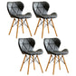 Modern Indoor-Outdoor Wood Chair Dining Room Armless Wingback Side Chair Gloss Black Set of 4 Clearhalo ' kitchen&dining_furn' 'Dining Chairs' 'Dining Tables & Seating' 'dining_chair' 'Furniture' 'furniture_dining_chair' 'Kitchen & Dining Furniture' 'kitchen' 3825145