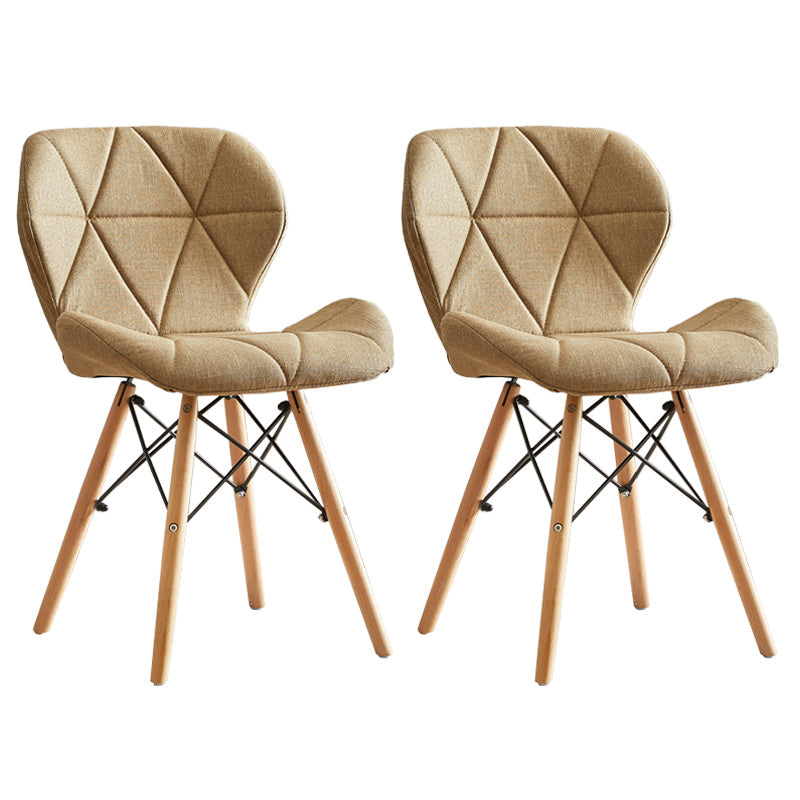 Modern Indoor-Outdoor Wood Chair Dining Room Armless Wingback Side Chair Light Coffee Set of 2 Clearhalo ' kitchen&dining_furn' 'Dining Chairs' 'Dining Tables & Seating' 'dining_chair' 'Furniture' 'furniture_dining_chair' 'Kitchen & Dining Furniture' 'kitchen' 3825147