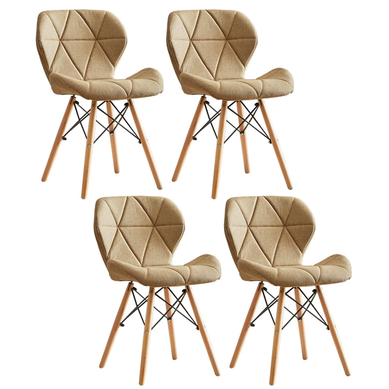 Modern Indoor-Outdoor Wood Chair Dining Room Armless Wingback Side Chair Light Coffee Set of 4 Clearhalo ' kitchen&dining_furn' 'Dining Chairs' 'Dining Tables & Seating' 'dining_chair' 'Furniture' 'furniture_dining_chair' 'Kitchen & Dining Furniture' 'kitchen' 3825148