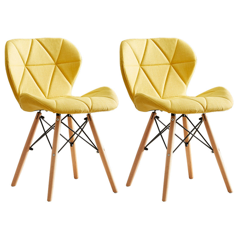 Modern Indoor-Outdoor Wood Chair Dining Room Armless Wingback Side Chair Light Yellow Set of 2 Clearhalo ' kitchen&dining_furn' 'Dining Chairs' 'Dining Tables & Seating' 'dining_chair' 'Furniture' 'furniture_dining_chair' 'Kitchen & Dining Furniture' 'kitchen' 3825153