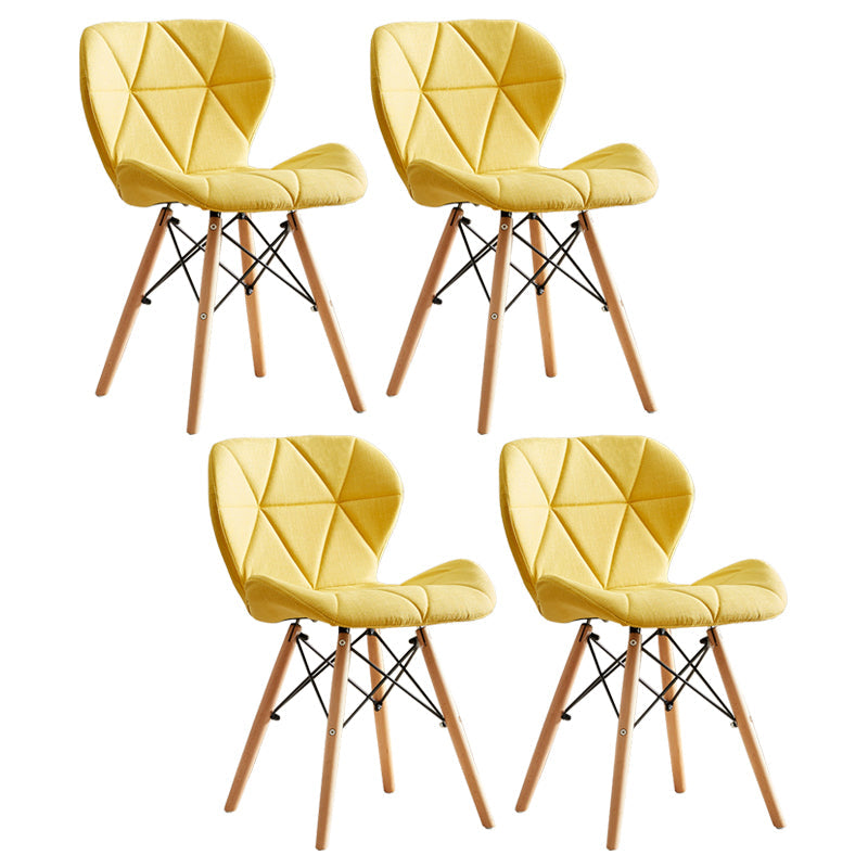 Modern Indoor-Outdoor Wood Chair Dining Room Armless Wingback Side Chair Light Yellow Set of 4 Clearhalo ' kitchen&dining_furn' 'Dining Chairs' 'Dining Tables & Seating' 'dining_chair' 'Furniture' 'furniture_dining_chair' 'Kitchen & Dining Furniture' 'kitchen' 3825154