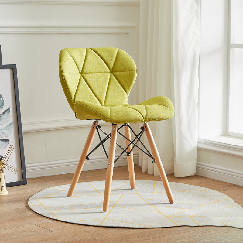 Modern Indoor-Outdoor Wood Chair Dining Room Armless Wingback Side Chair Light Green 1 Piece Clearhalo ' kitchen&dining_furn' 'Dining Chairs' 'Dining Tables & Seating' 'dining_chair' 'Furniture' 'furniture_dining_chair' 'Kitchen & Dining Furniture' 'kitchen' 3825155