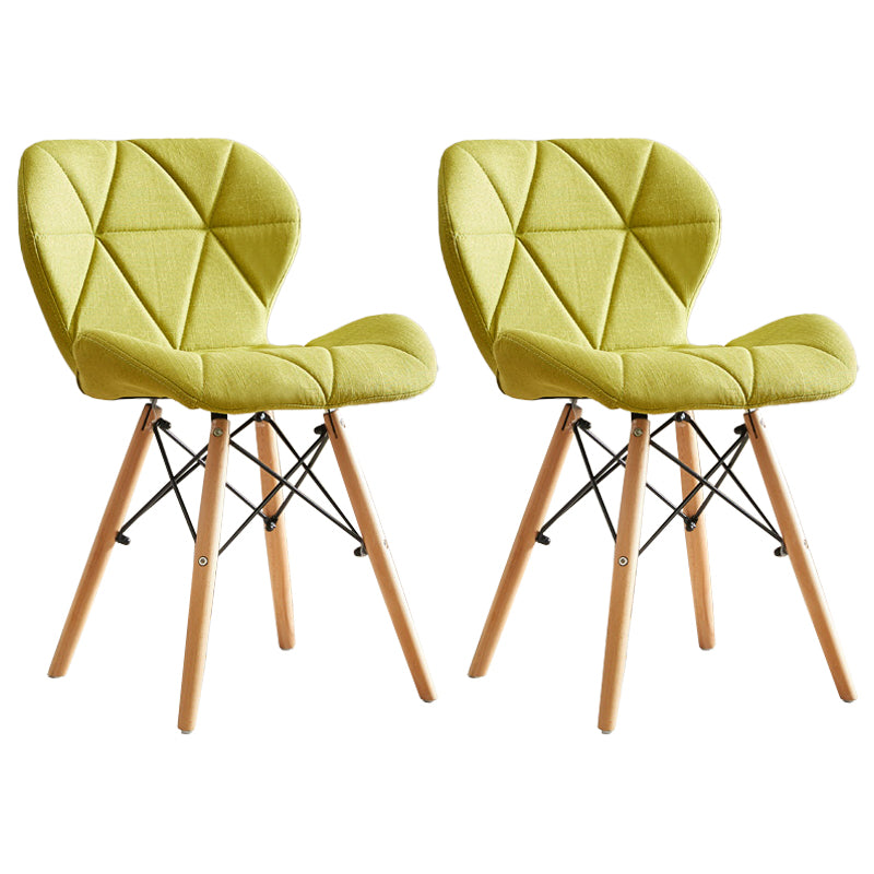 Modern Indoor-Outdoor Wood Chair Dining Room Armless Wingback Side Chair Light Green Set of 2 Clearhalo ' kitchen&dining_furn' 'Dining Chairs' 'Dining Tables & Seating' 'dining_chair' 'Furniture' 'furniture_dining_chair' 'Kitchen & Dining Furniture' 'kitchen' 3825156
