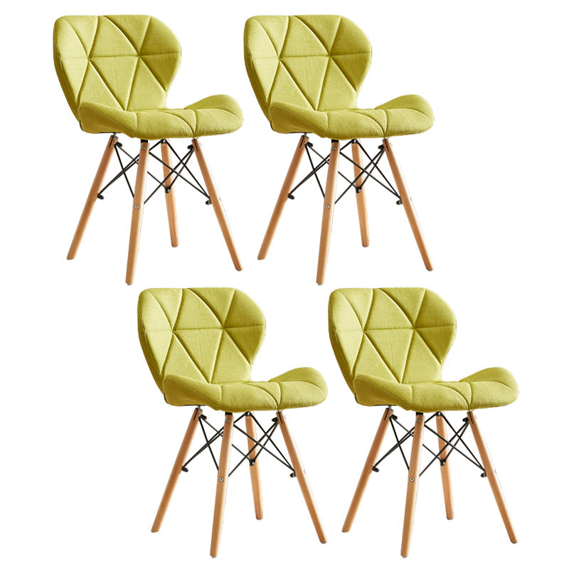 Modern Indoor-Outdoor Wood Chair Dining Room Armless Wingback Side Chair Light Green Set of 4 Clearhalo ' kitchen&dining_furn' 'Dining Chairs' 'Dining Tables & Seating' 'dining_chair' 'Furniture' 'furniture_dining_chair' 'Kitchen & Dining Furniture' 'kitchen' 3825157