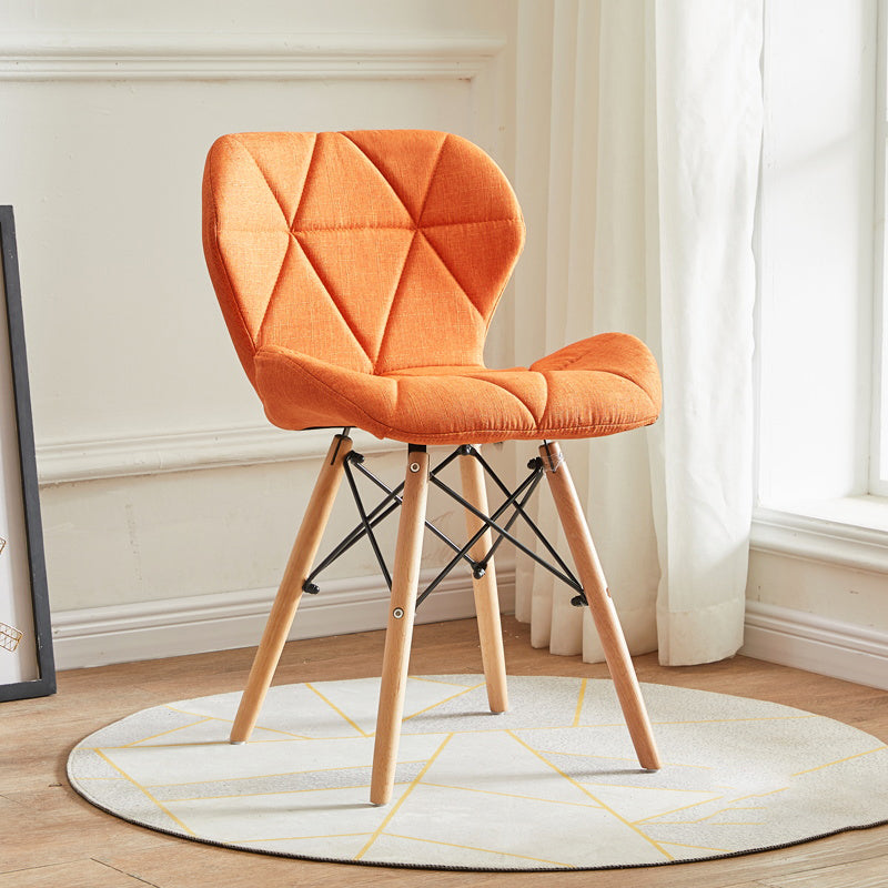 Modern Indoor-Outdoor Wood Chair Dining Room Armless Wingback Side Chair Orange-Red 1 Piece Clearhalo ' kitchen&dining_furn' 'Dining Chairs' 'Dining Tables & Seating' 'dining_chair' 'Furniture' 'furniture_dining_chair' 'Kitchen & Dining Furniture' 'kitchen' 3825158