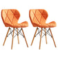 Modern Indoor-Outdoor Wood Chair Dining Room Armless Wingback Side Chair Orange-Red Set of 2 Clearhalo ' kitchen&dining_furn' 'Dining Chairs' 'Dining Tables & Seating' 'dining_chair' 'Furniture' 'furniture_dining_chair' 'Kitchen & Dining Furniture' 'kitchen' 3825159