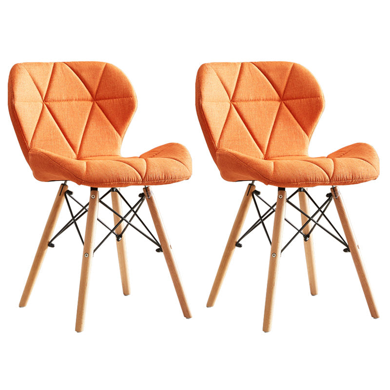 Modern Indoor-Outdoor Wood Chair Dining Room Armless Wingback Side Chair Orange-Red Set of 2 Clearhalo ' kitchen&dining_furn' 'Dining Chairs' 'Dining Tables & Seating' 'dining_chair' 'Furniture' 'furniture_dining_chair' 'Kitchen & Dining Furniture' 'kitchen' 3825159