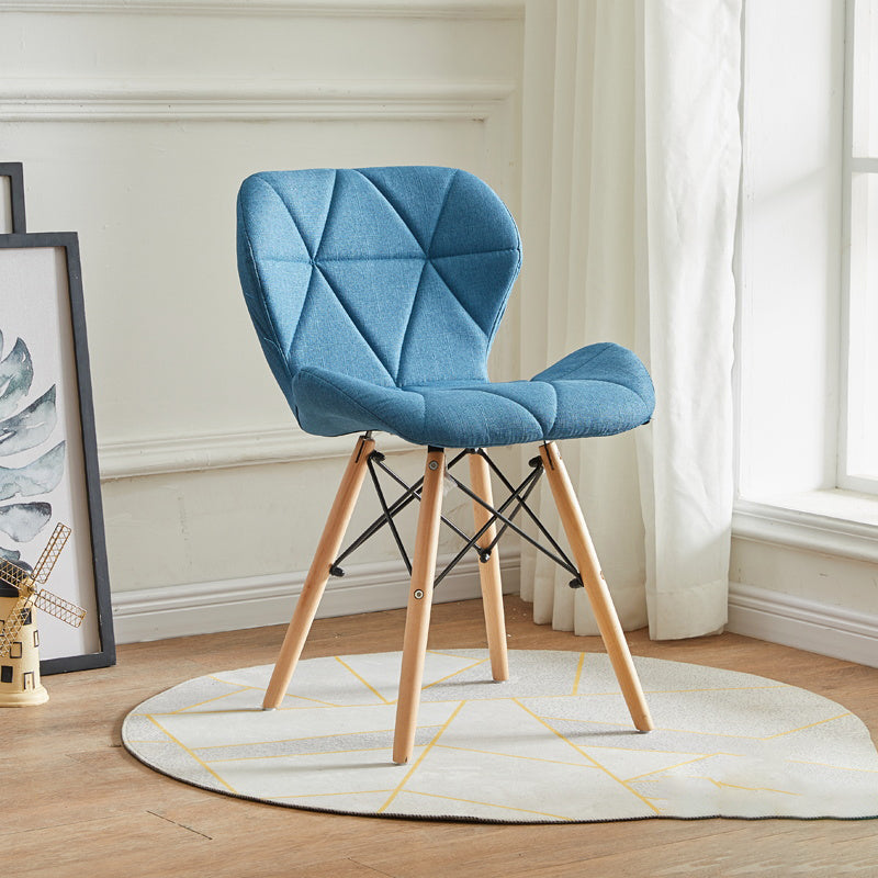 Modern Indoor-Outdoor Wood Chair Dining Room Armless Wingback Side Chair Blue 1 Piece Clearhalo ' kitchen&dining_furn' 'Dining Chairs' 'Dining Tables & Seating' 'dining_chair' 'Furniture' 'furniture_dining_chair' 'Kitchen & Dining Furniture' 'kitchen' 3825161