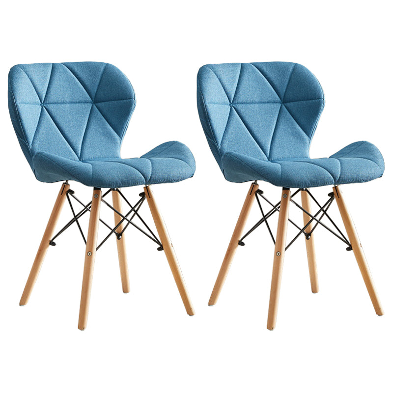 Modern Indoor-Outdoor Wood Chair Dining Room Armless Wingback Side Chair Blue Set of 2 Clearhalo ' kitchen&dining_furn' 'Dining Chairs' 'Dining Tables & Seating' 'dining_chair' 'Furniture' 'furniture_dining_chair' 'Kitchen & Dining Furniture' 'kitchen' 3825162