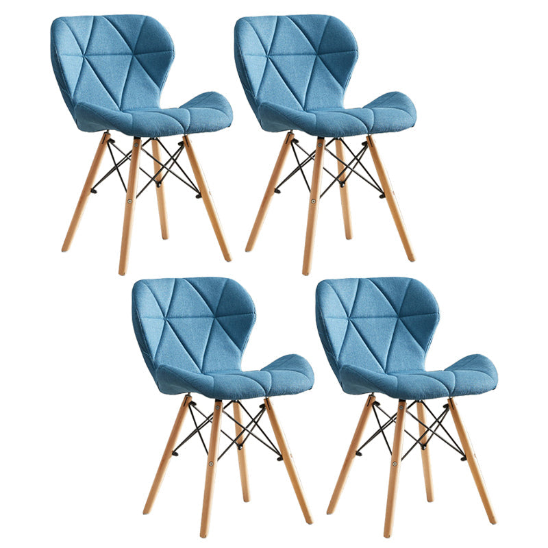Modern Indoor-Outdoor Wood Chair Dining Room Armless Wingback Side Chair Blue Set of 4 Clearhalo ' kitchen&dining_furn' 'Dining Chairs' 'Dining Tables & Seating' 'dining_chair' 'Furniture' 'furniture_dining_chair' 'Kitchen & Dining Furniture' 'kitchen' 3825163