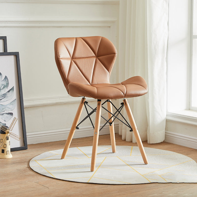 Modern Indoor-Outdoor Wood Chair Dining Room Armless Wingback Side Chair Coffee 1 Piece Clearhalo ' kitchen&dining_furn' 'Dining Chairs' 'Dining Tables & Seating' 'dining_chair' 'Furniture' 'furniture_dining_chair' 'Kitchen & Dining Furniture' 'kitchen' 3825167