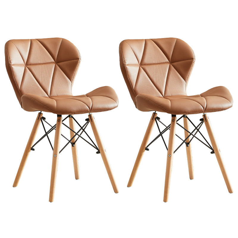 Modern Indoor-Outdoor Wood Chair Dining Room Armless Wingback Side Chair Coffee Set of 2 Clearhalo ' kitchen&dining_furn' 'Dining Chairs' 'Dining Tables & Seating' 'dining_chair' 'Furniture' 'furniture_dining_chair' 'Kitchen & Dining Furniture' 'kitchen' 3825168