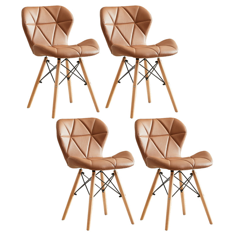 Modern Indoor-Outdoor Wood Chair Dining Room Armless Wingback Side Chair Coffee Set of 4 Clearhalo ' kitchen&dining_furn' 'Dining Chairs' 'Dining Tables & Seating' 'dining_chair' 'Furniture' 'furniture_dining_chair' 'Kitchen & Dining Furniture' 'kitchen' 3825169