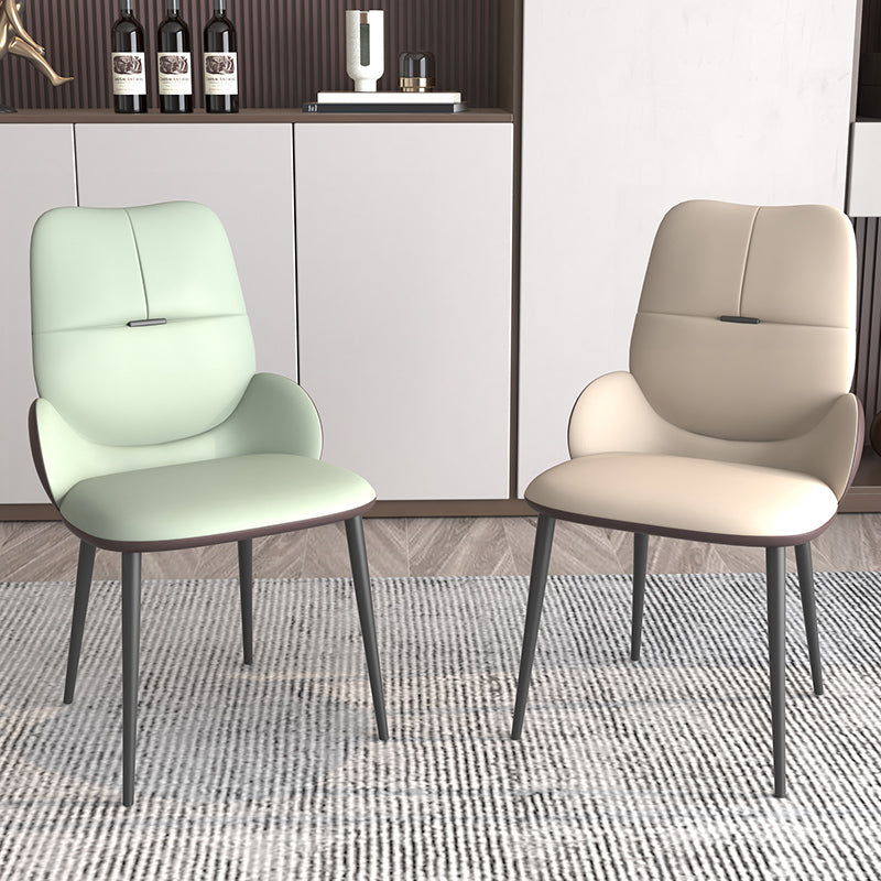 Contemporary Metal Dining Room Chairs PU Leather Dining Armless Chairs for Home Use Clearhalo ' kitchen&dining_furn' 'Dining Chairs' 'Dining Tables & Seating' 'dining_chair' 'furn' 'furn_dining_chair' 'Furniture' 'furniture_dining_chair' 'Kitchen & Dining Furniture' 'kitchen' 3825170