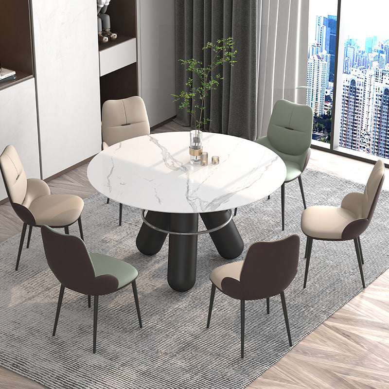 Contemporary Metal Dining Room Chairs PU Leather Dining Armless Chairs for Home Use Clearhalo ' kitchen&dining_furn' 'Dining Chairs' 'Dining Tables & Seating' 'dining_chair' 'furn' 'furn_dining_chair' 'Furniture' 'furniture_dining_chair' 'Kitchen & Dining Furniture' 'kitchen' 3825172