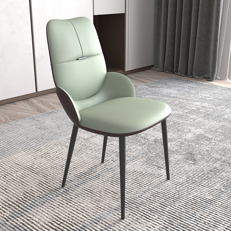 Contemporary Metal Dining Room Chairs PU Leather Dining Armless Chairs for Home Use Clearhalo ' kitchen&dining_furn' 'Dining Chairs' 'Dining Tables & Seating' 'dining_chair' 'furn' 'furn_dining_chair' 'Furniture' 'furniture_dining_chair' 'Kitchen & Dining Furniture' 'kitchen' 3825177