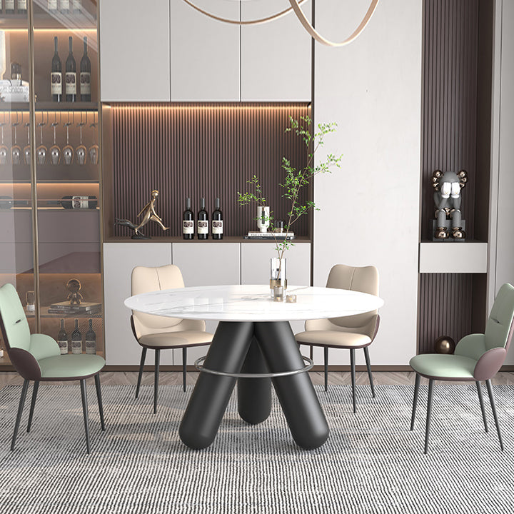 Contemporary Metal Dining Room Chairs PU Leather Dining Armless Chairs for Home Use Clearhalo ' kitchen&dining_furn' 'Dining Chairs' 'Dining Tables & Seating' 'dining_chair' 'furn' 'furn_dining_chair' 'Furniture' 'furniture_dining_chair' 'Kitchen & Dining Furniture' 'kitchen' 3825184