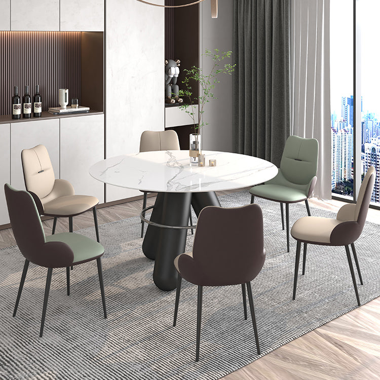 Contemporary Metal Dining Room Chairs PU Leather Dining Armless Chairs for Home Use Clearhalo ' kitchen&dining_furn' 'Dining Chairs' 'Dining Tables & Seating' 'dining_chair' 'furn' 'furn_dining_chair' 'Furniture' 'furniture_dining_chair' 'Kitchen & Dining Furniture' 'kitchen' 3825186