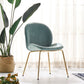 Flannel Scandinavian Bedroom Side Chair Parsons Matte Finish Dining Chair with Gold Legs Turquoise 1 Piece Clearhalo ' kitchen&dining_furn' 'Dining Chairs' 'Dining Tables & Seating' 'dining_chair' 'furn' 'furn_dining_chair' 'Furniture' 'furniture_dining_chair' 'Kitchen & Dining Furniture' 'kitchen' 3825188