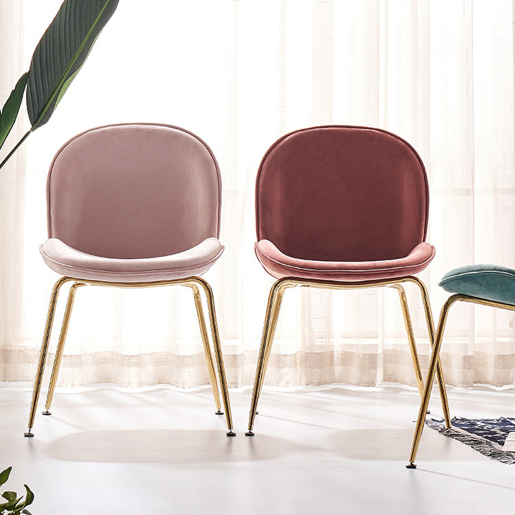 Flannel Scandinavian Bedroom Side Chair Parsons Matte Finish Dining Chair with Gold Legs Clearhalo ' kitchen&dining_furn' 'Dining Chairs' 'Dining Tables & Seating' 'dining_chair' 'furn' 'furn_dining_chair' 'Furniture' 'furniture_dining_chair' 'Kitchen & Dining Furniture' 'kitchen' 3825191