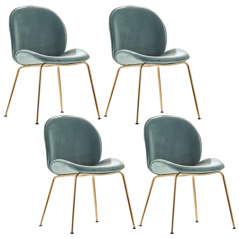 Flannel Scandinavian Bedroom Side Chair Parsons Matte Finish Dining Chair with Gold Legs Turquoise 4 Piece Set Clearhalo ' kitchen&dining_furn' 'Dining Chairs' 'Dining Tables & Seating' 'dining_chair' 'furn' 'furn_dining_chair' 'Furniture' 'furniture_dining_chair' 'Kitchen & Dining Furniture' 'kitchen' 3825192