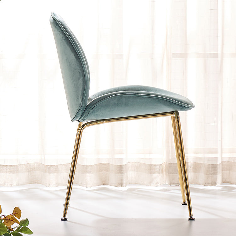 Flannel Scandinavian Bedroom Side Chair Parsons Matte Finish Dining Chair with Gold Legs Clearhalo ' kitchen&dining_furn' 'Dining Chairs' 'Dining Tables & Seating' 'dining_chair' 'furn' 'furn_dining_chair' 'Furniture' 'furniture_dining_chair' 'Kitchen & Dining Furniture' 'kitchen' 3825194