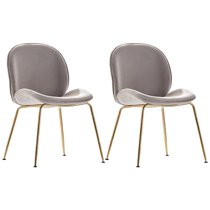 Flannel Scandinavian Bedroom Side Chair Parsons Matte Finish Dining Chair with Gold Legs Light Gray 2 Piece Set Clearhalo ' kitchen&dining_furn' 'Dining Chairs' 'Dining Tables & Seating' 'dining_chair' 'furn' 'furn_dining_chair' 'Furniture' 'furniture_dining_chair' 'Kitchen & Dining Furniture' 'kitchen' 3825207