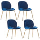 Flannel Scandinavian Bedroom Side Chair Parsons Matte Finish Dining Chair with Gold Legs Dark Blue 4 Piece Set Clearhalo ' kitchen&dining_furn' 'Dining Chairs' 'Dining Tables & Seating' 'dining_chair' 'furn' 'furn_dining_chair' 'Furniture' 'furniture_dining_chair' 'Kitchen & Dining Furniture' 'kitchen' 3825211