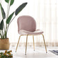 Flannel Scandinavian Bedroom Side Chair Parsons Matte Finish Dining Chair with Gold Legs Light Pink 1 Piece Clearhalo ' kitchen&dining_furn' 'Dining Chairs' 'Dining Tables & Seating' 'dining_chair' 'furn' 'furn_dining_chair' 'Furniture' 'furniture_dining_chair' 'Kitchen & Dining Furniture' 'kitchen' 3825212
