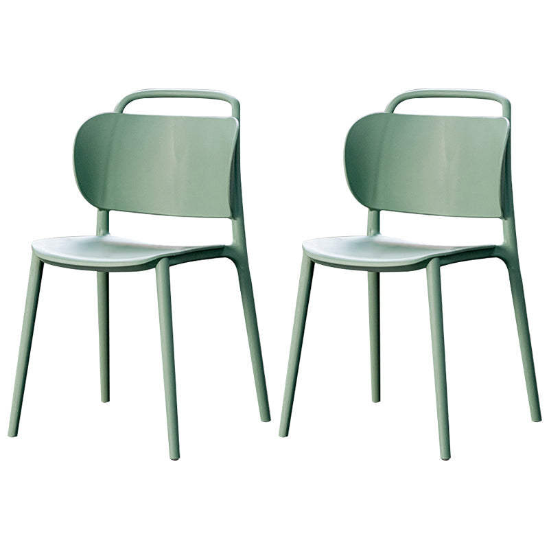 Modern Plastic Dining Chair Open Back Dining Side Armless Chair for Kitchen Green 2 Piece Set Clearhalo ' kitchen&dining_furn' 'Dining Chairs' 'Dining Tables & Seating' 'dining_chair' 'furn' 'furn_dining_chair' 'Furniture' 'furniture_dining_chair' 'Kitchen & Dining Furniture' 'kitchen' 3825217