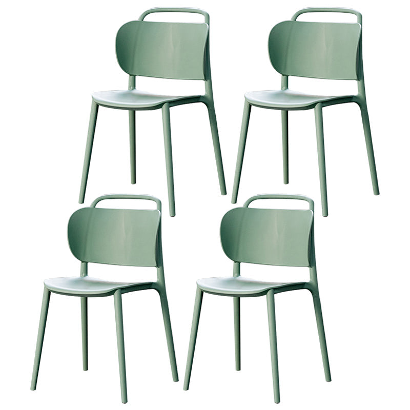 Modern Plastic Dining Chair Open Back Dining Side Armless Chair for Kitchen Green 4 Piece Set Clearhalo ' kitchen&dining_furn' 'Dining Chairs' 'Dining Tables & Seating' 'dining_chair' 'furn' 'furn_dining_chair' 'Furniture' 'furniture_dining_chair' 'Kitchen & Dining Furniture' 'kitchen' 3825219