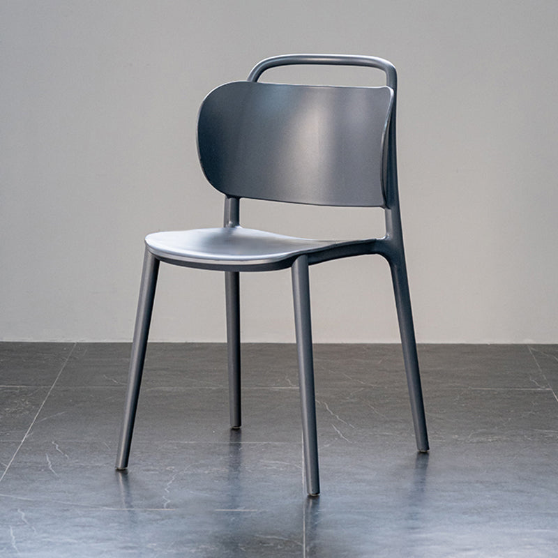 Modern Plastic Dining Chair Open Back Dining Side Armless Chair for Kitchen Black-Gray 1 Piece Clearhalo ' kitchen&dining_furn' 'Dining Chairs' 'Dining Tables & Seating' 'dining_chair' 'furn' 'furn_dining_chair' 'Furniture' 'furniture_dining_chair' 'Kitchen & Dining Furniture' 'kitchen' 3825221