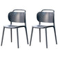 Modern Plastic Dining Chair Open Back Dining Side Armless Chair for Kitchen Black-Gray 2 Piece Set Clearhalo ' kitchen&dining_furn' 'Dining Chairs' 'Dining Tables & Seating' 'dining_chair' 'furn' 'furn_dining_chair' 'Furniture' 'furniture_dining_chair' 'Kitchen & Dining Furniture' 'kitchen' 3825224