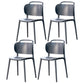 Modern Plastic Dining Chair Open Back Dining Side Armless Chair for Kitchen Black-Gray 4 Piece Set Clearhalo ' kitchen&dining_furn' 'Dining Chairs' 'Dining Tables & Seating' 'dining_chair' 'furn' 'furn_dining_chair' 'Furniture' 'furniture_dining_chair' 'Kitchen & Dining Furniture' 'kitchen' 3825226