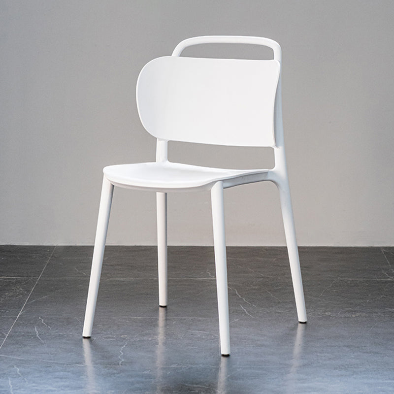 Modern Plastic Dining Chair Open Back Dining Side Armless Chair for Kitchen White 1 Piece Clearhalo ' kitchen&dining_furn' 'Dining Chairs' 'Dining Tables & Seating' 'dining_chair' 'furn' 'furn_dining_chair' 'Furniture' 'furniture_dining_chair' 'Kitchen & Dining Furniture' 'kitchen' 3825227