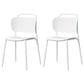 Modern Plastic Dining Chair Open Back Dining Side Armless Chair for Kitchen White 2 Piece Set Clearhalo ' kitchen&dining_furn' 'Dining Chairs' 'Dining Tables & Seating' 'dining_chair' 'furn' 'furn_dining_chair' 'Furniture' 'furniture_dining_chair' 'Kitchen & Dining Furniture' 'kitchen' 3825230