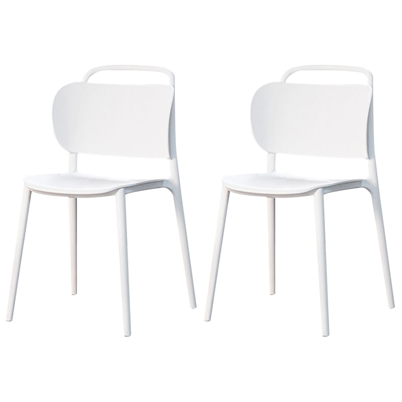Modern Plastic Dining Chair Open Back Dining Side Armless Chair for Kitchen White 2 Piece Set Clearhalo ' kitchen&dining_furn' 'Dining Chairs' 'Dining Tables & Seating' 'dining_chair' 'furn' 'furn_dining_chair' 'Furniture' 'furniture_dining_chair' 'Kitchen & Dining Furniture' 'kitchen' 3825230