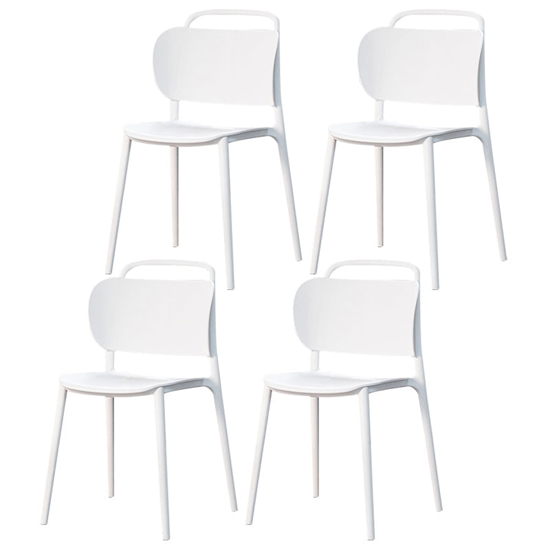 Modern Plastic Dining Chair Open Back Dining Side Armless Chair for Kitchen White 4 Piece Set Clearhalo ' kitchen&dining_furn' 'Dining Chairs' 'Dining Tables & Seating' 'dining_chair' 'furn' 'furn_dining_chair' 'Furniture' 'furniture_dining_chair' 'Kitchen & Dining Furniture' 'kitchen' 3825232